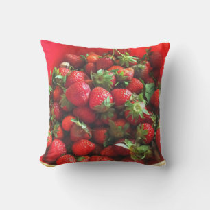 Strawberries   fresh picked red berries cushion