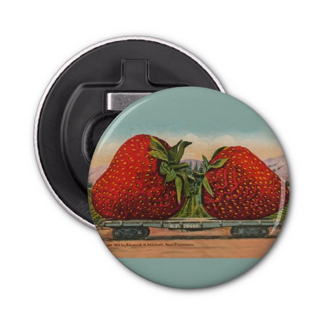 Strawberries Giant Antique Fruit Fun Bottle Opener (Front)