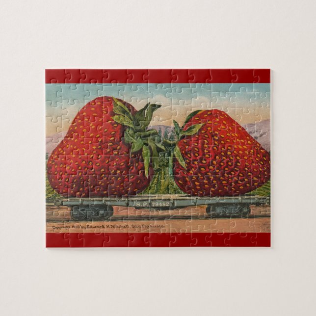 Strawberries Giant Antique Fruit Fun Jigsaw Puzzle (Horizontal)