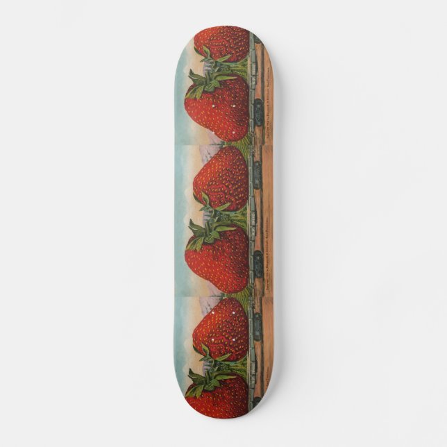 Strawberries Giant Antique Fruit Fun Skateboard (Front)