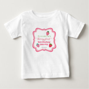 Strawberries Girl's Berry First Birthday Party Baby T-Shirt