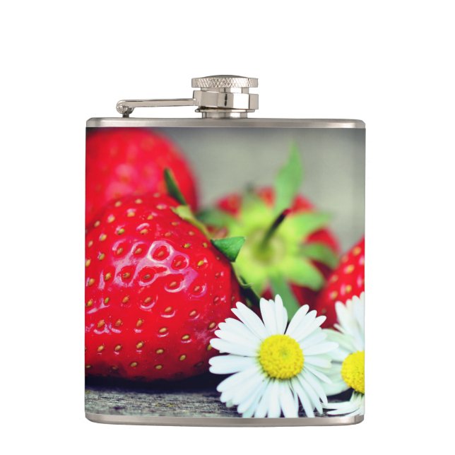 Strawberries Hip Flask (Front)