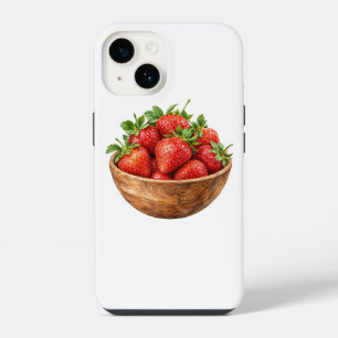 Strawberries in a Wooden Bowl iPhone 14 Case
