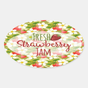 Strawberries Jam Canning Label