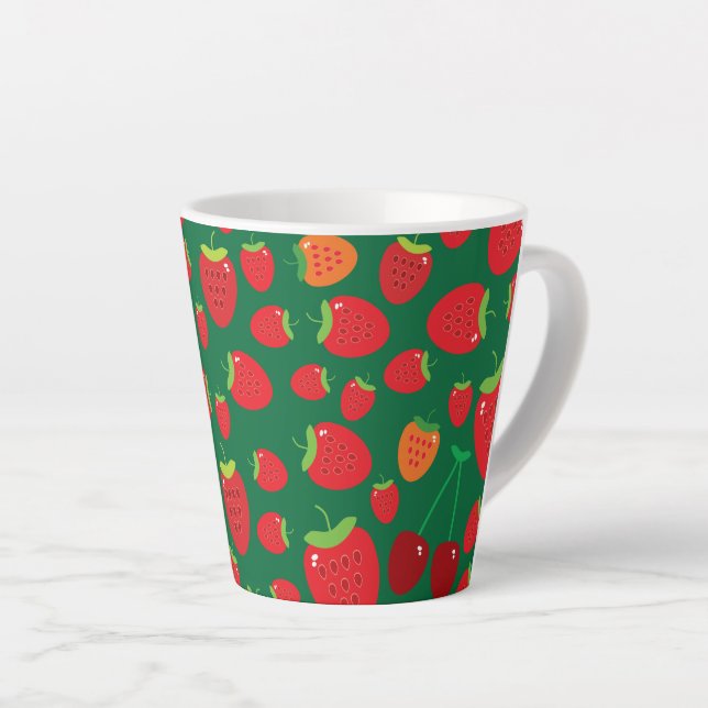 Strawberries    latte mug (Right Angle)