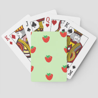 Strawberries Mint Green Playing Cards