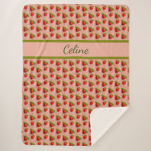 Strawberries on a pink fabric background