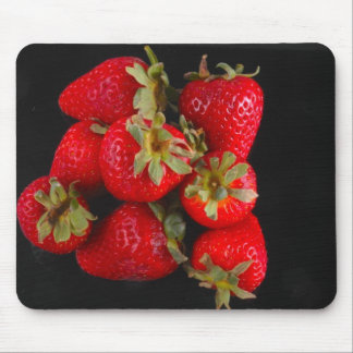 Strawberries on black Mousepad