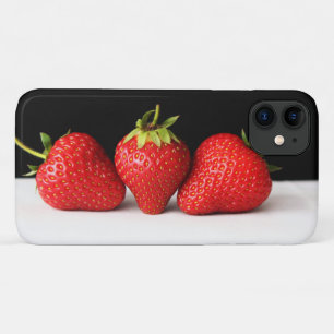 Strawberries On Black Over White iphcna Case-Mate iPhone Case