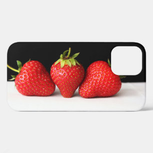 Strawberries On Black Over White iphcna iPhone 12 Case