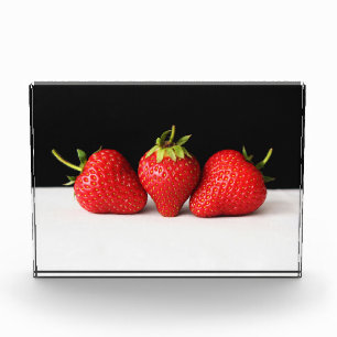 Strawberries On Black Over White pbcnm Photo Block