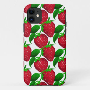 Strawberries on White Background Pattern Case-Mate iPhone Case