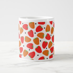 Strawberries on white large coffee mug