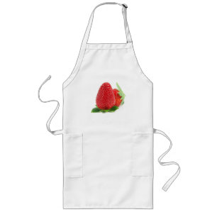 Strawberries on white long apron