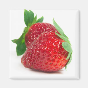 Strawberries on white magnet