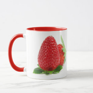 Strawberries on white mug