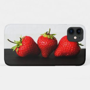 Strawberries On White Over Black iphcn Case-Mate iPhone Case