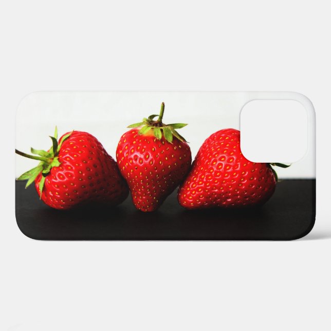 Strawberries On White Over Black iphcnm Case-Mate iPhone Case (Back (Horizontal))