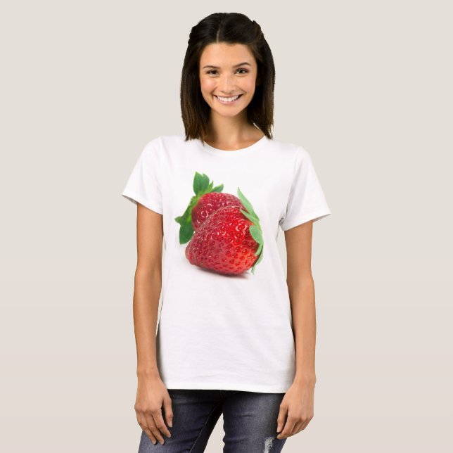 Strawberries on white T-Shirt (Front Full)