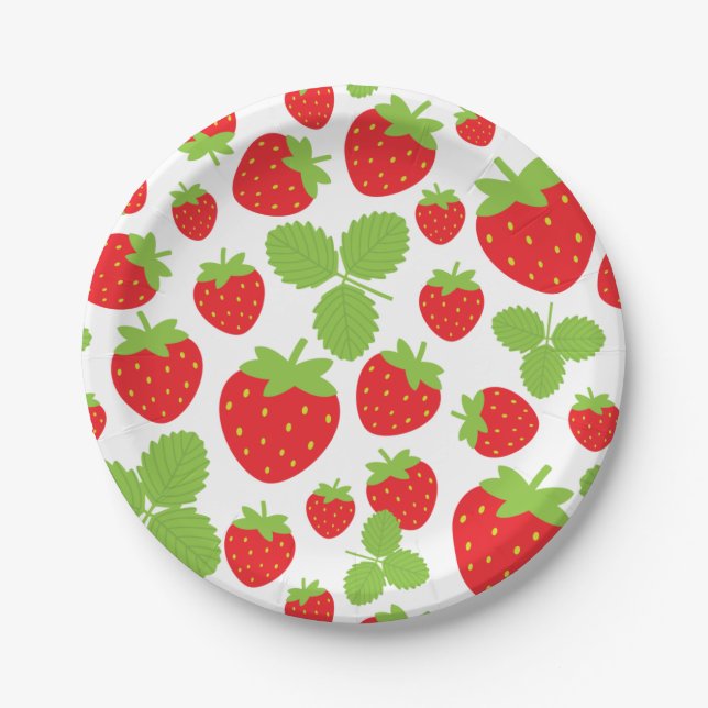 Strawberries Paper Plate (Front)