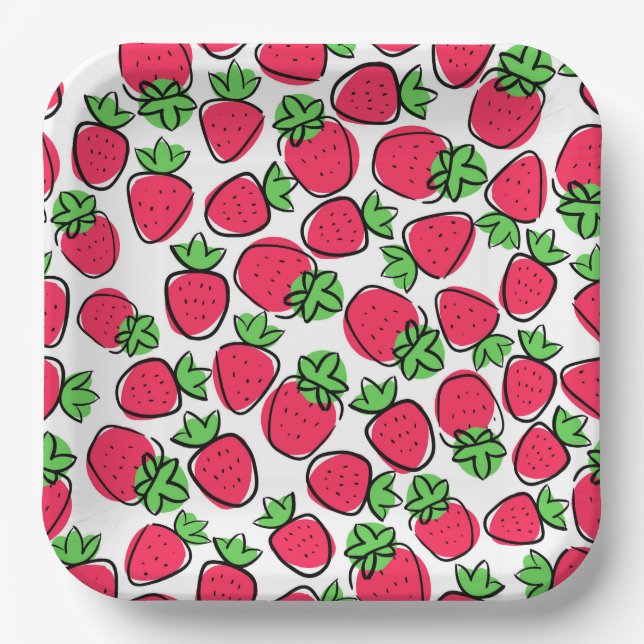 Strawberries  paper plate (Front)