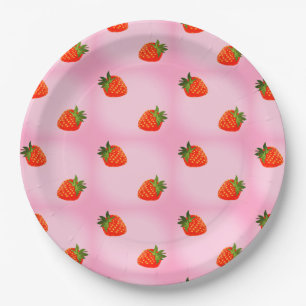 Strawberries Paper Plate