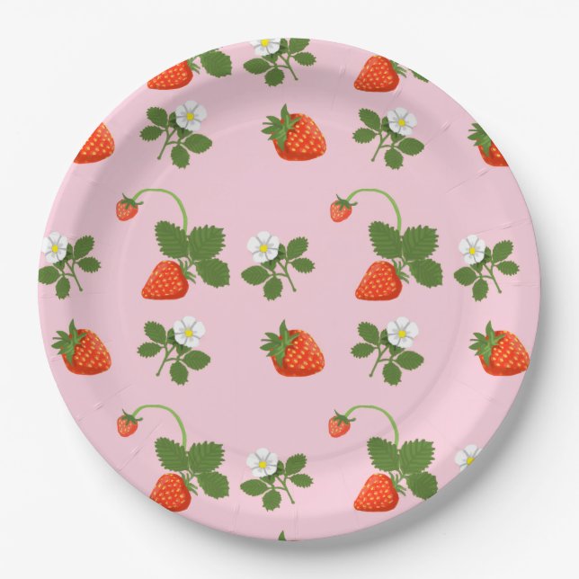 Strawberries Paper Plate (Front)