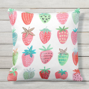 Strawberries Pattern Summer outdoor   Pillow