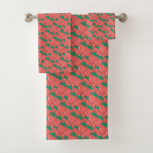 Strawberries Pattern towel set
