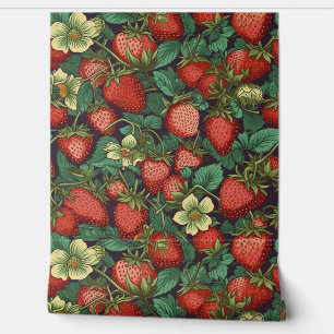 Strawberries Pattern Wallpaper