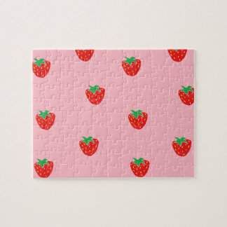Strawberries Pink Jigsaw Puzzle