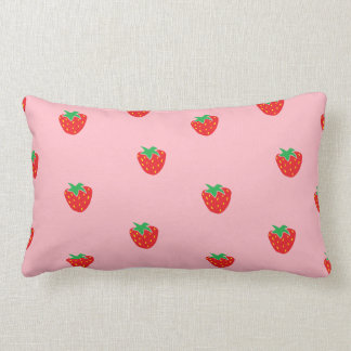 Strawberries Pink Lumbar Cushion