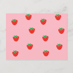 Strawberries Pink Postcard