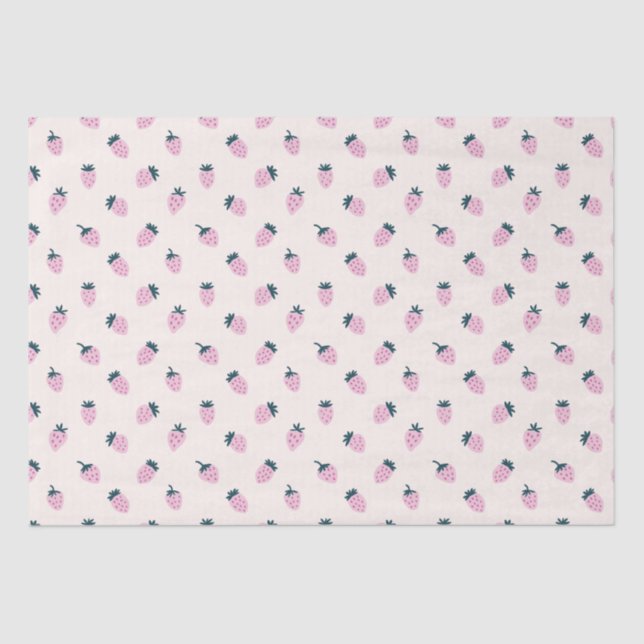 strawberries pink  tissue paper (Front)