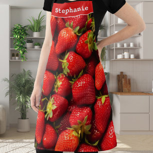 Strawberries Red Berries Fresh Fruit Personalised Apron
