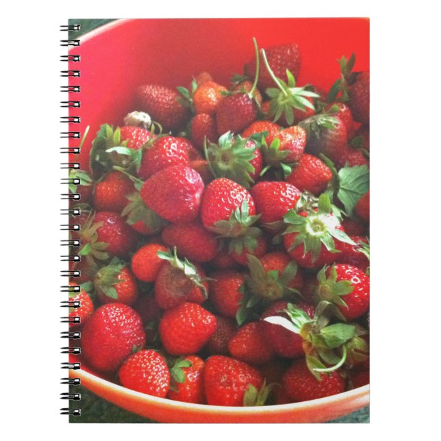Strawberries red fruit photo spiral notebook (Front)