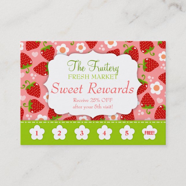 Strawberries Rewards Promo Punch Card (Front)