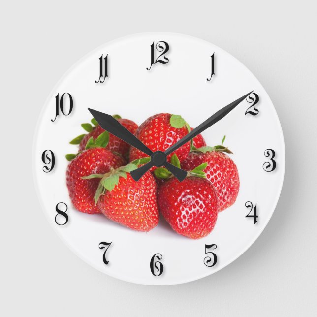 Strawberries Round Clock (Front)
