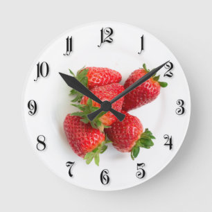 Strawberries Round Clock