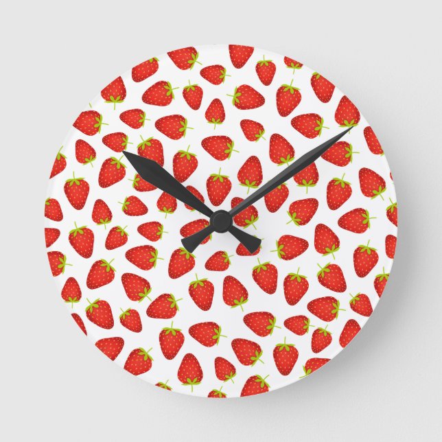 Strawberries Round Clock (Front)