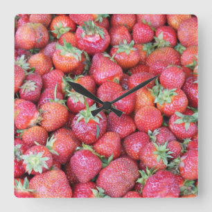 Strawberries Square Wall Clock