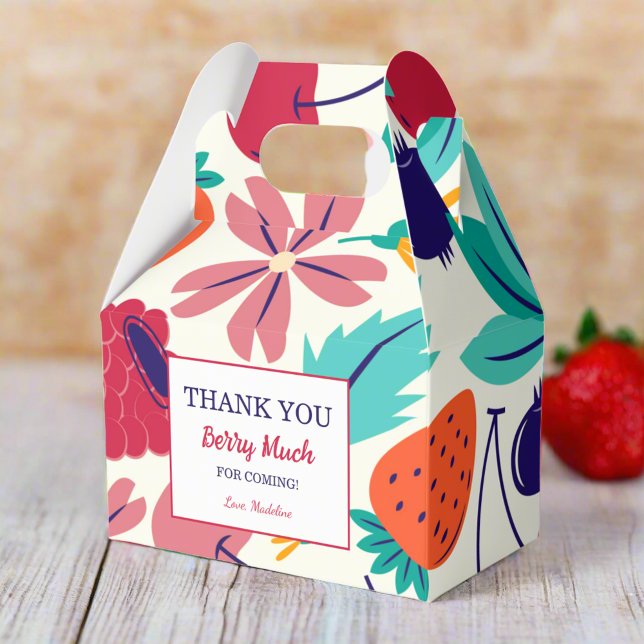  Strawberries Thank You Berry Much Birthday Party Favour Box (Creator Uploaded)