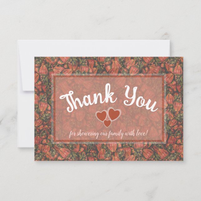 Strawberries Thank You Card (Front)
