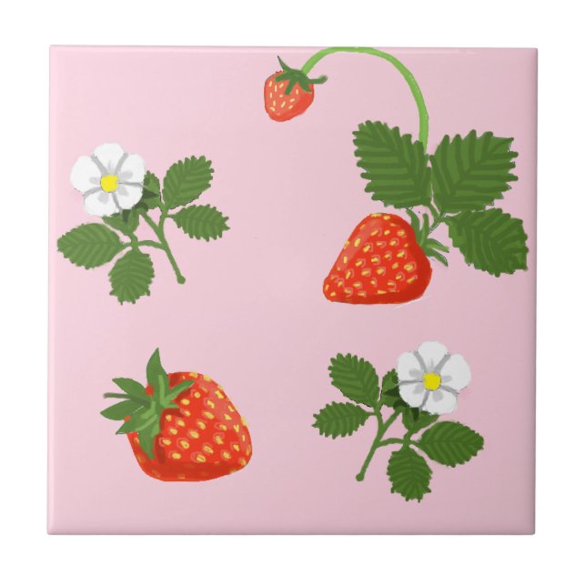 Strawberries Tile (Front)