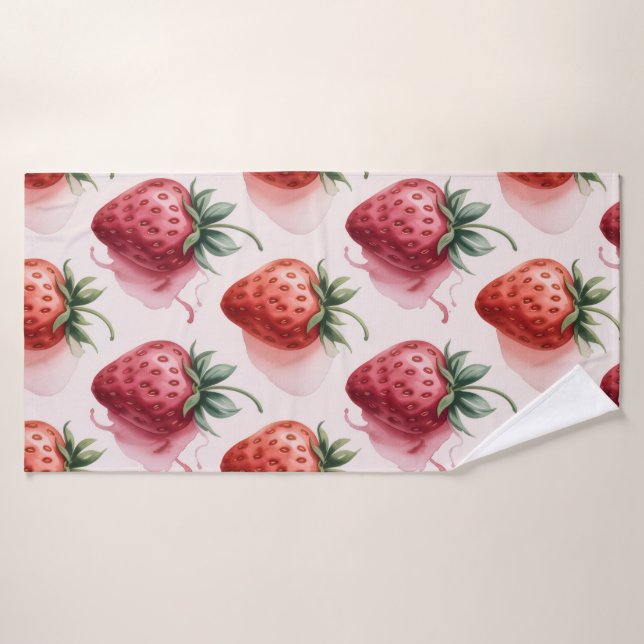 Strawberries Vintage Boho Bathroom Bohémien Bath Towel Set (Bath Towel)