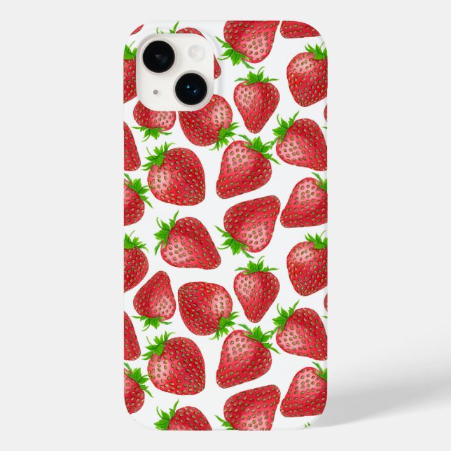 Strawberries watercolor pattern Case-Mate iPhone case (Back)