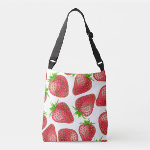 Strawberries watercolor pattern crossbody bag