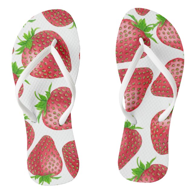 Strawberries watercolor pattern jandals (Footbed)