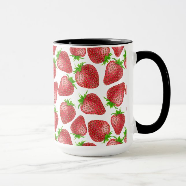 Strawberries watercolor pattern mug (Right)