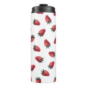 Strawberries Watercolor: Playful Seamless Pattern Thermal Tumbler